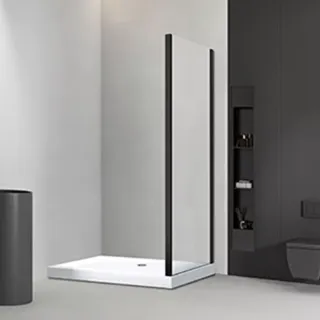 Боковая панель Veconi KP-01B, 1000х1850, черный, стекло прозрачное